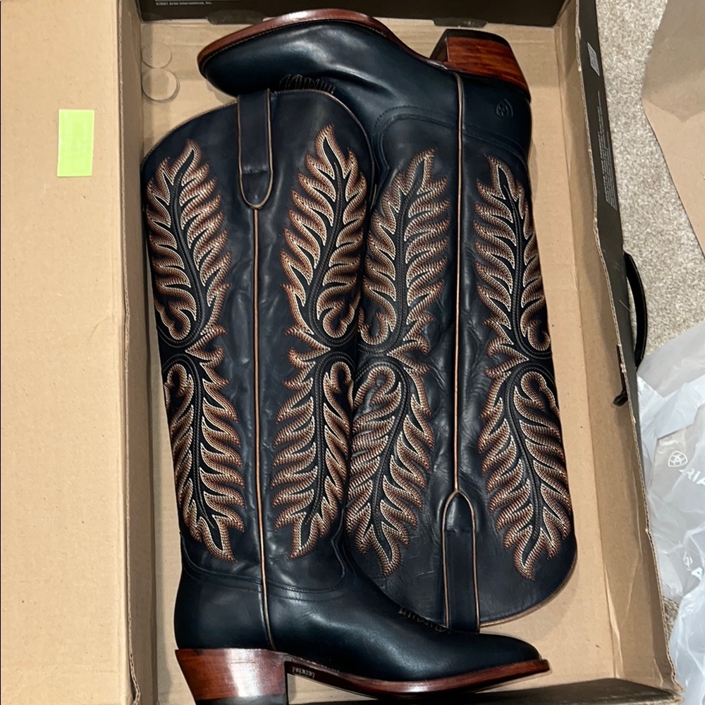 Ariat Black and Brown Heeled Boots